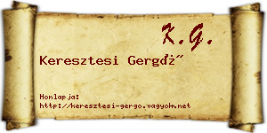 Keresztesi Gergő névjegykártya